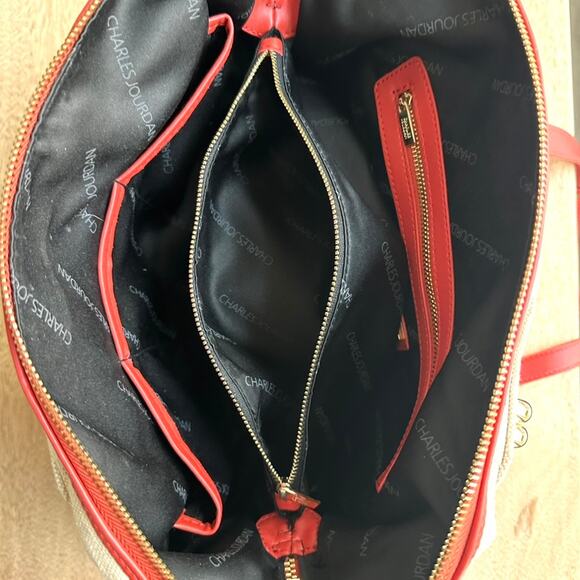 Charles Jourdan Canvas and Leather Satchel - Excellent Preowned Condition - Picture 9 of 12